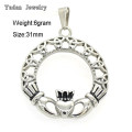 Yudan Jewelry Manufacturer Custom Stainless Steel silver Irish claddagh pendant